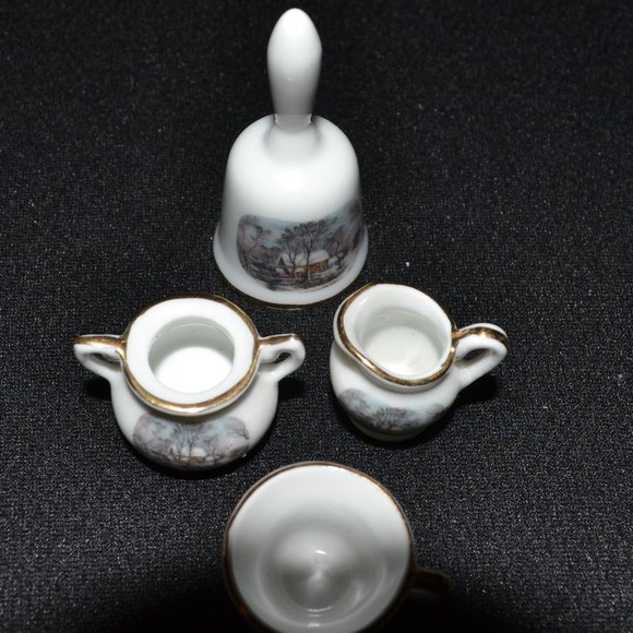 Avon Currier And Ives Miniature Tea Set In Box Home Decor - Picture 5 of 11